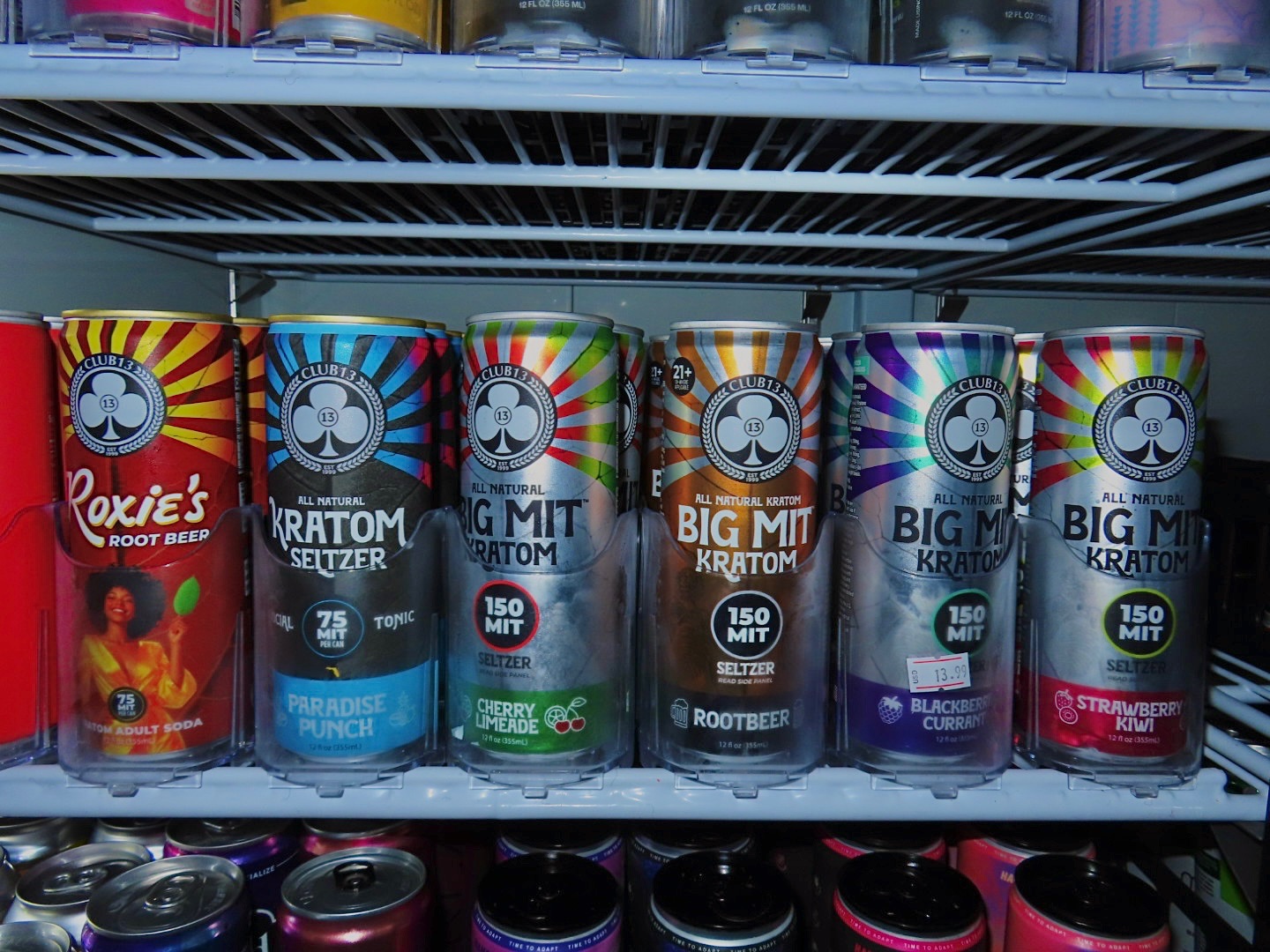 Club 13 Big Mit Kratom Seltzers and Roxie's Root Beer kratom soda